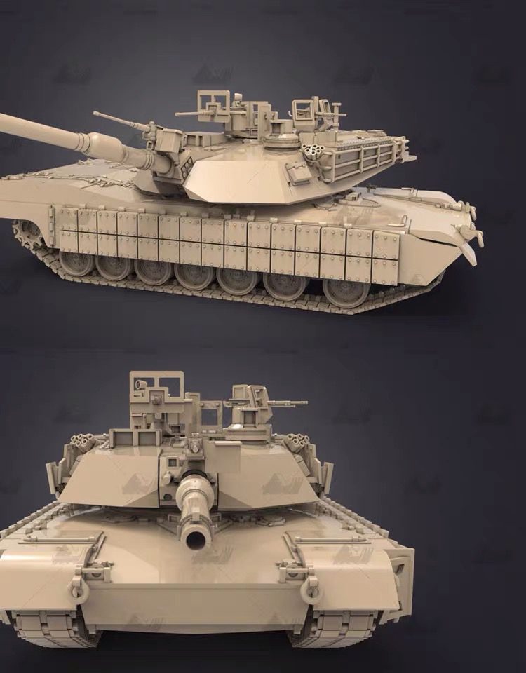 坦克模型 M1A2  (比例 1/35) 3D打印模型