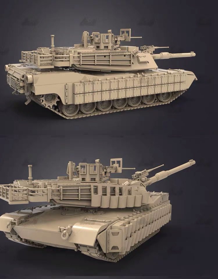坦克模型 M1A2  (比例 1/35) 3D打印模型