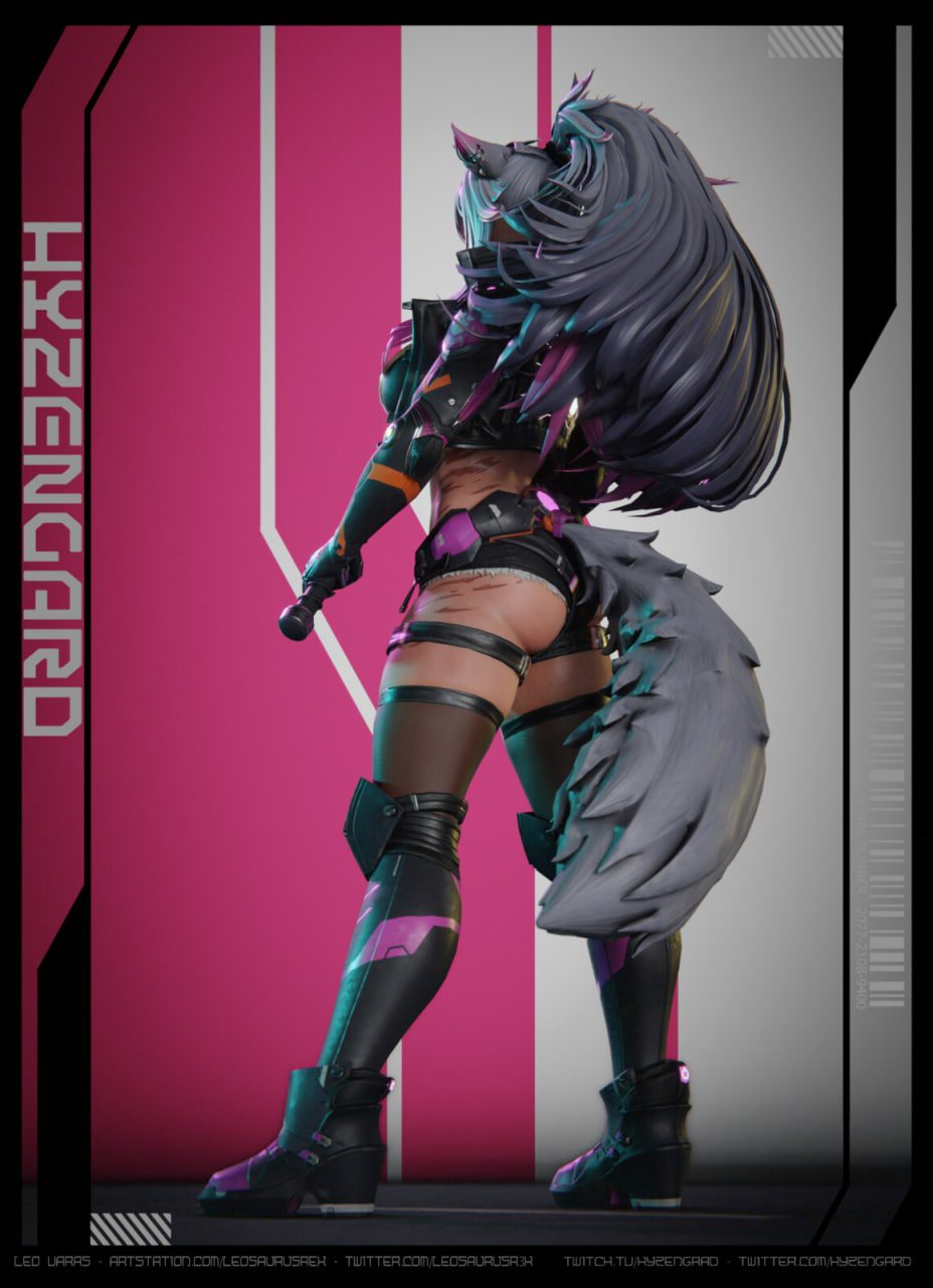 赛博朋克 狼女(Cyberpunk Wolf Girl) 3D打印图纸