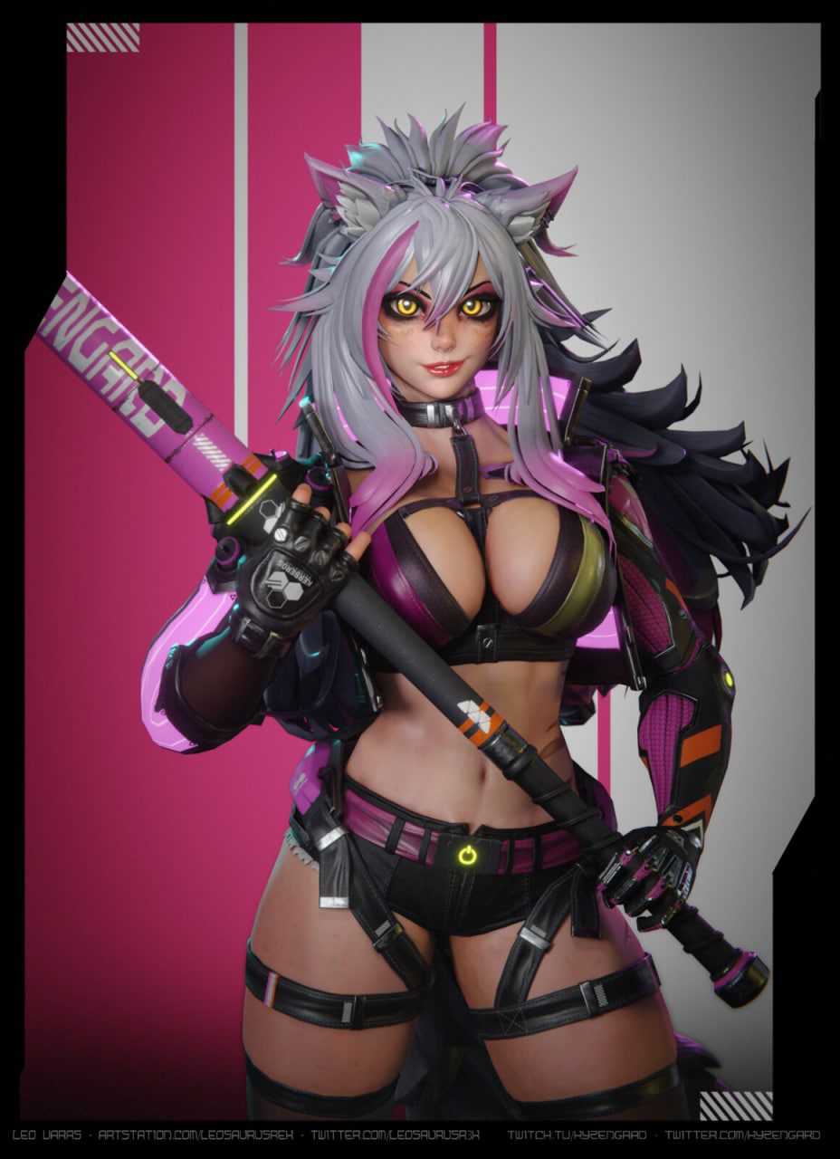 赛博朋克 狼女(Cyberpunk Wolf Girl) 3D打印图纸