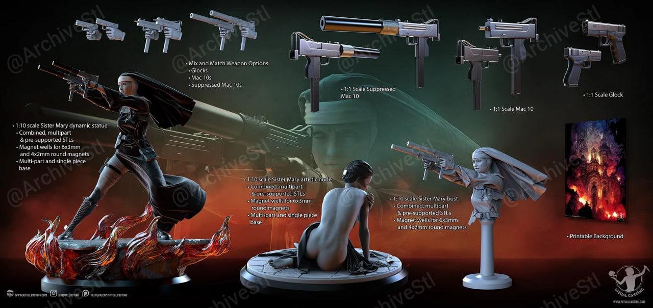 玛丽(Mary) 战斗修女 3D打印图纸