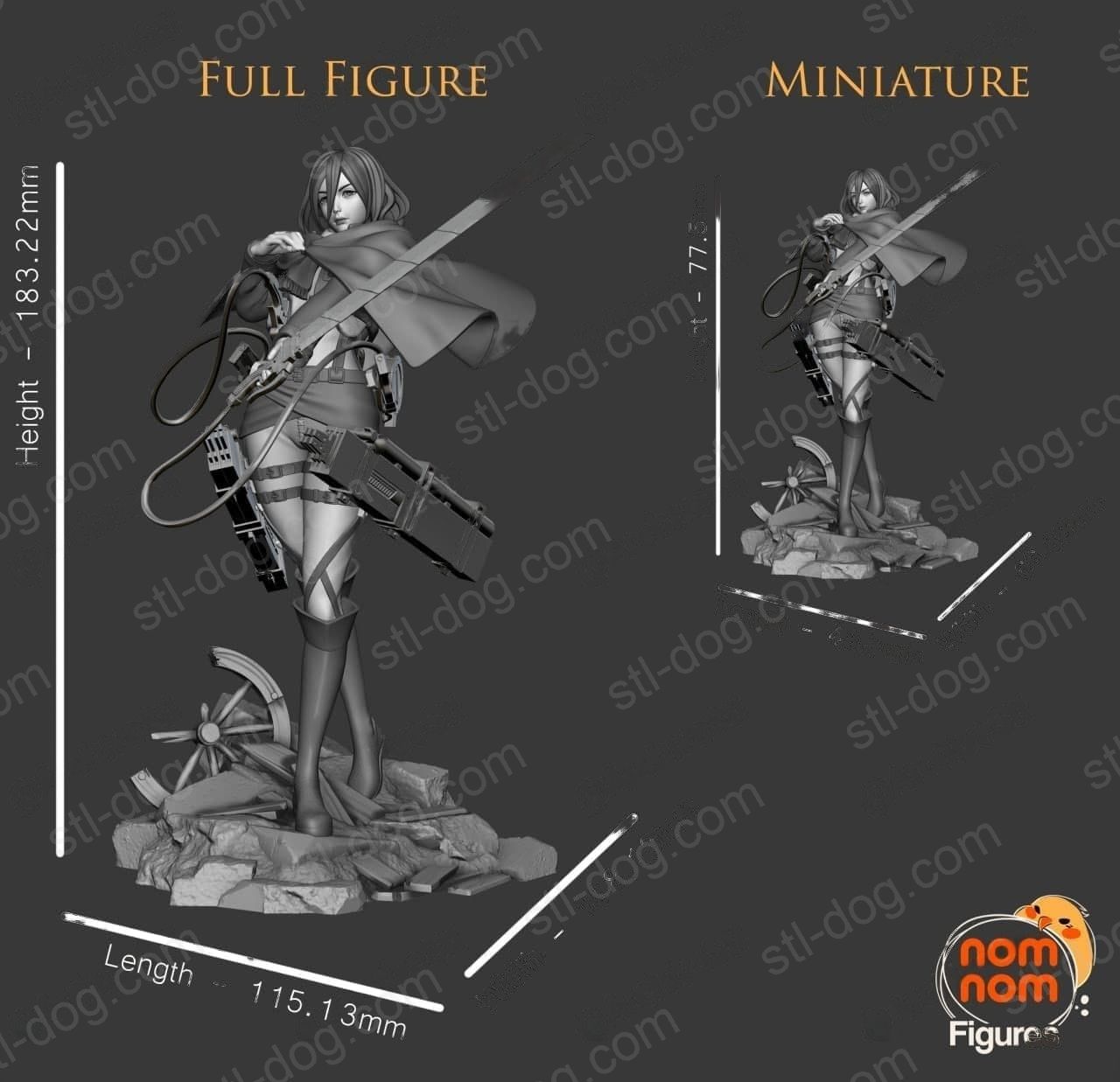 进击的巨人 三笠（Mikasa Ackerman） 3D打印模型图纸