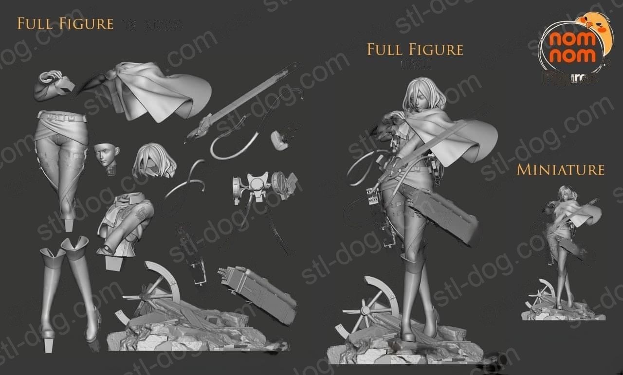 进击的巨人 三笠（Mikasa Ackerman） 3D打印模型图纸