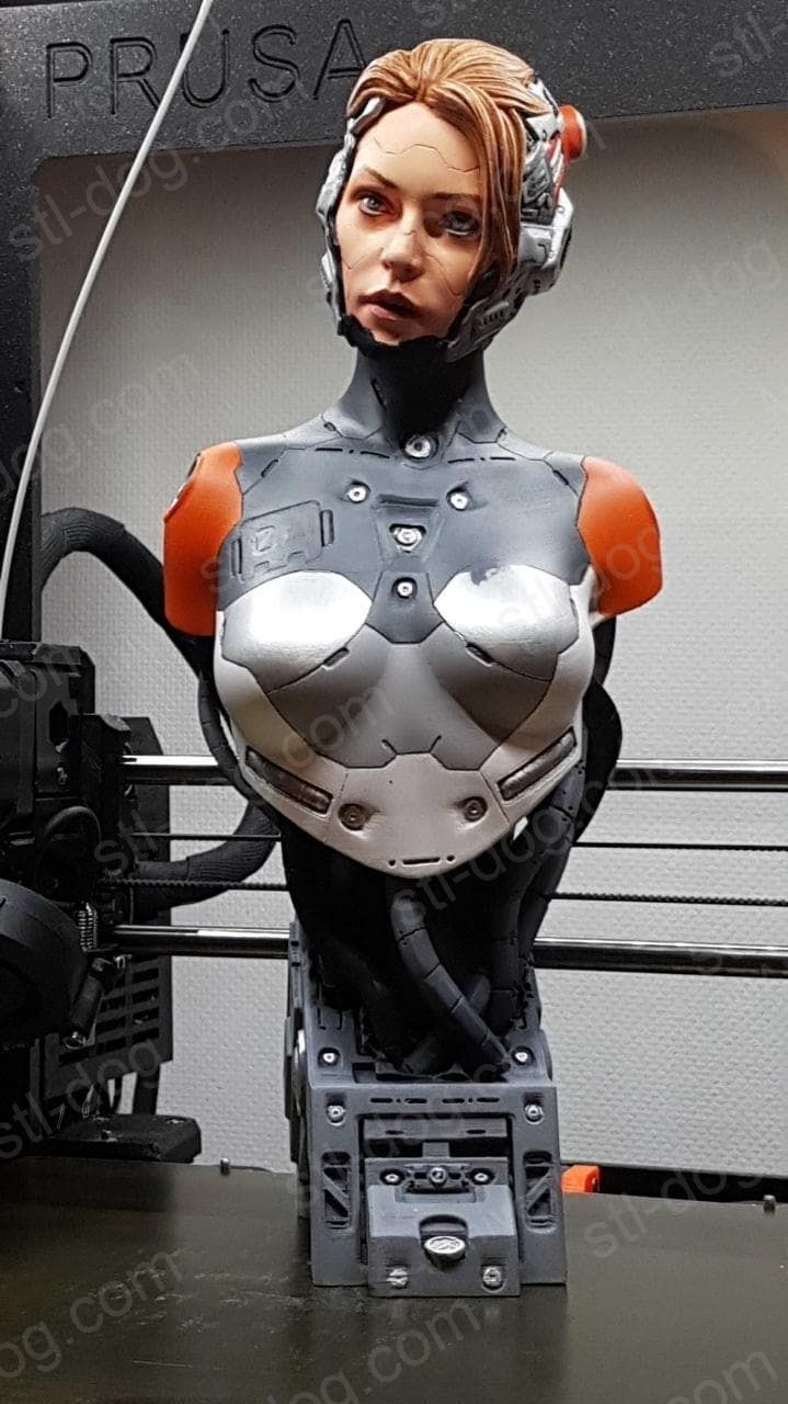 女性机械人胸像 3D打印图纸