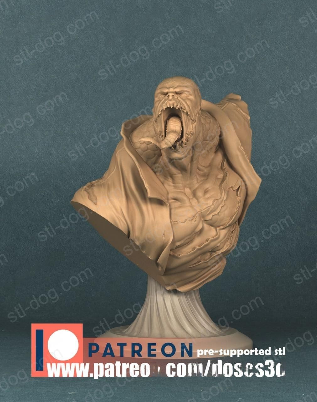 蜥蜴人(Lizard)胸像 3D打印图纸