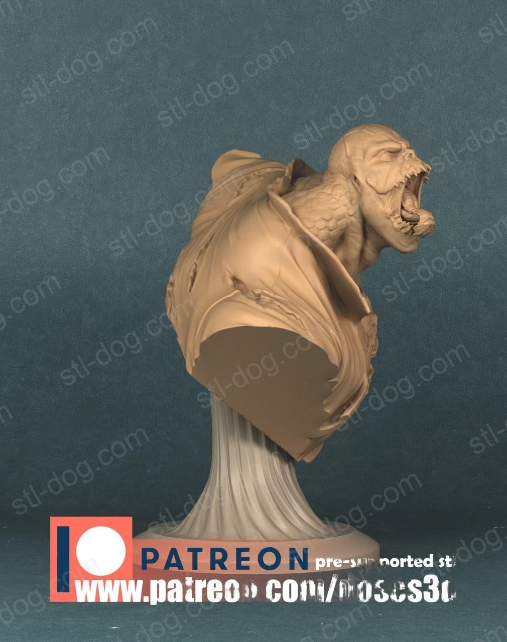 蜥蜴人(Lizard)胸像 3D打印图纸