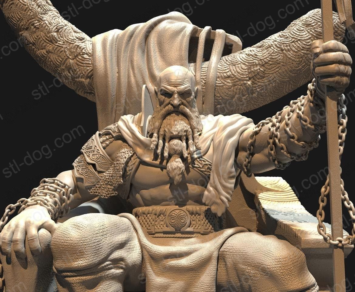 战神 王座上的奎爷(Kratos on Throne) 3D打印图纸