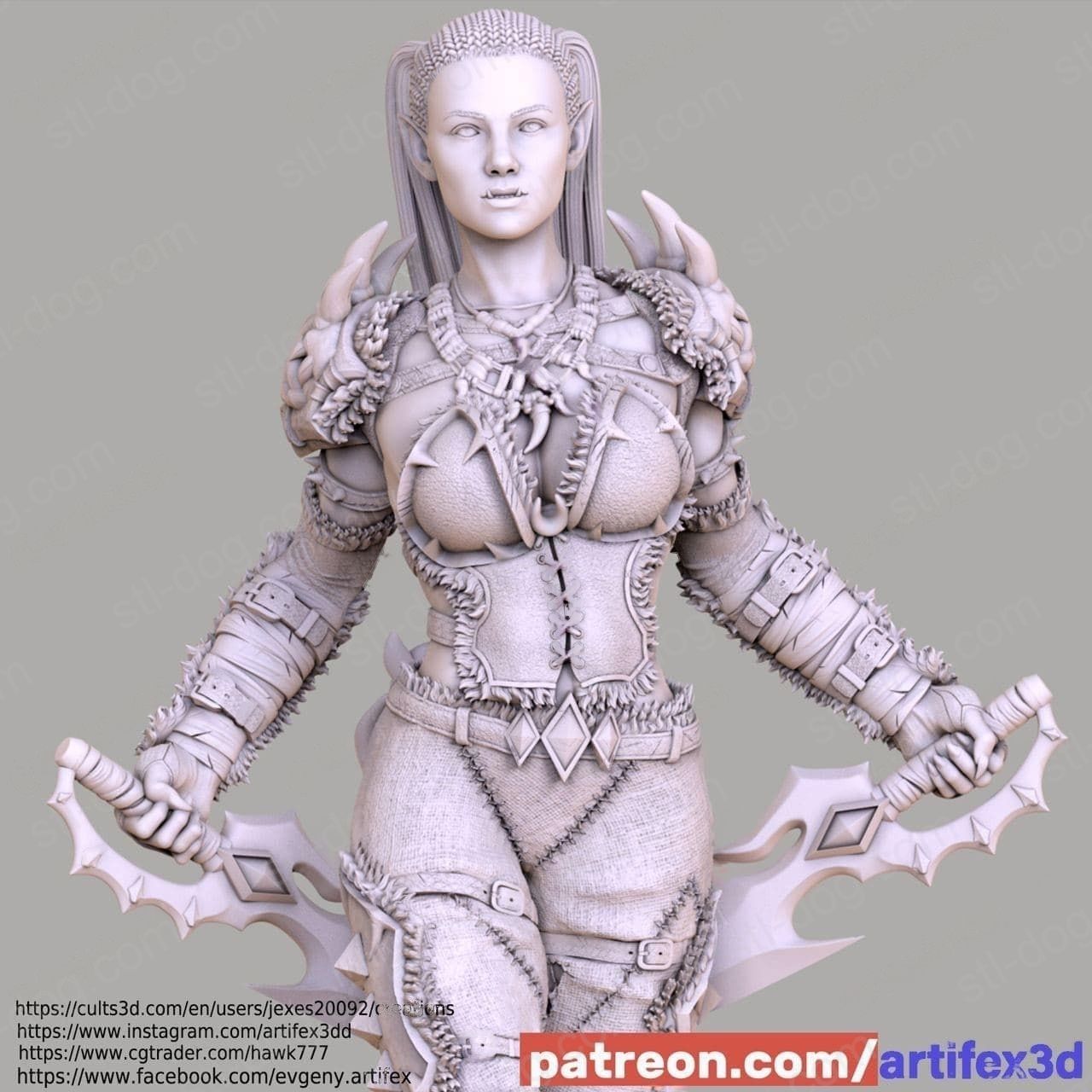 魔兽世界 (World of Warcraft) 半兽人迦罗娜 (Garona) 3D打印图纸