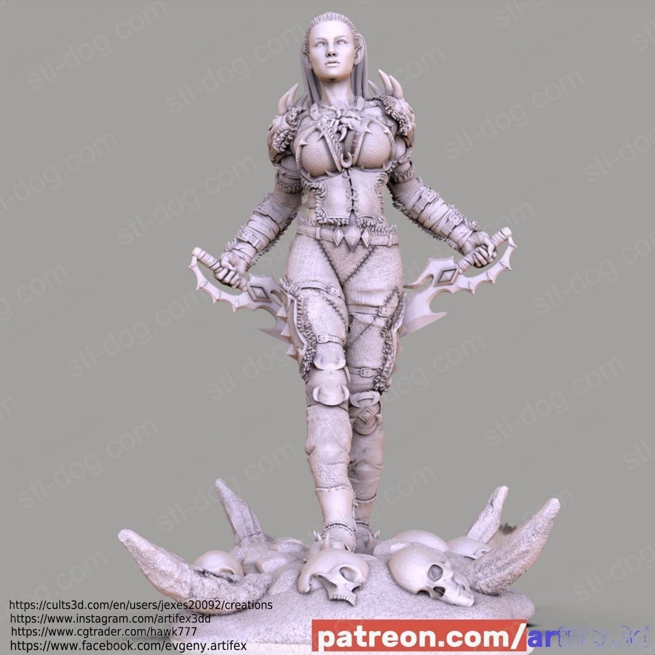 魔兽世界 (World of Warcraft) 半兽人迦罗娜 (Garona) 3D打印图纸