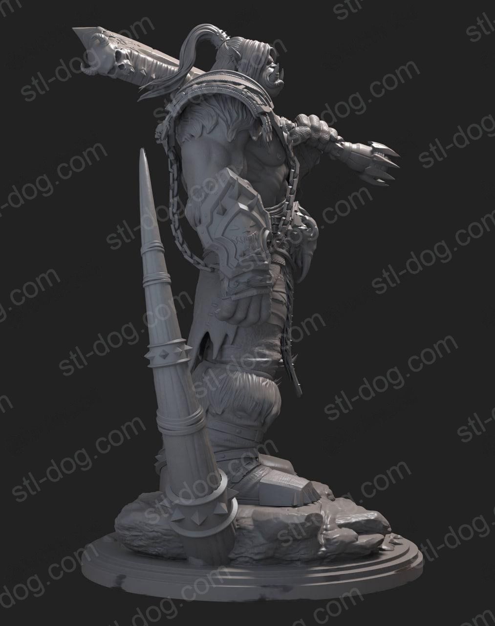 魔兽世界 格罗玛什·地狱咆哮(Grommash Hellscream) 3D打印图纸