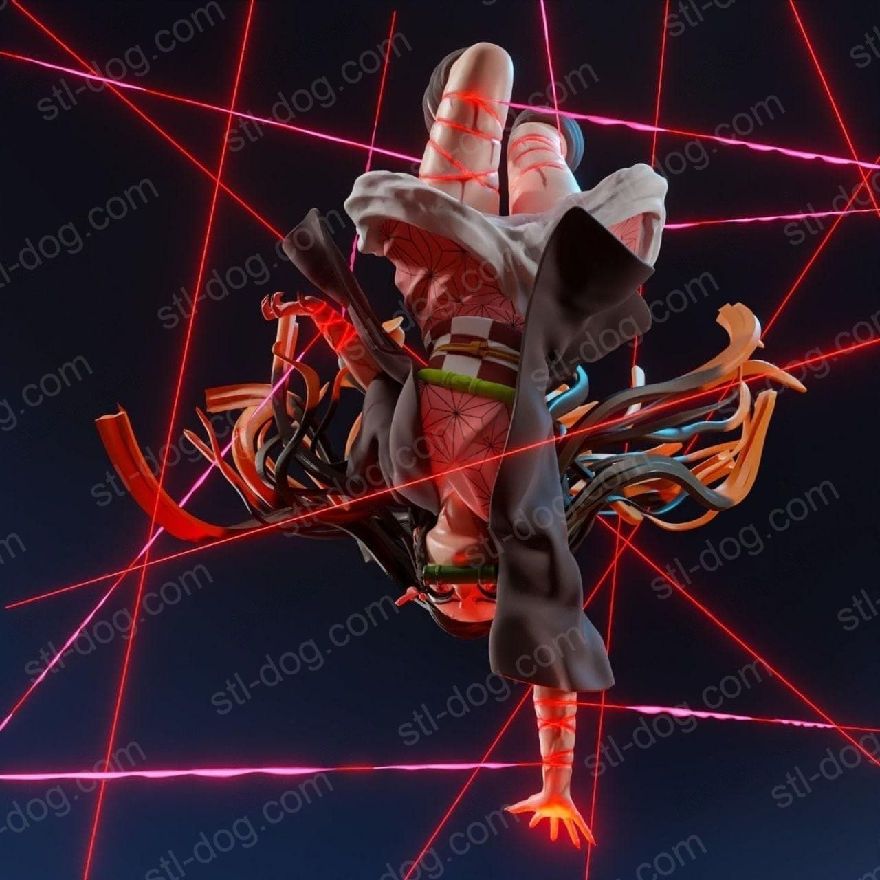 鬼灭之刃 祢豆子 血鬼术:累 (Blood Demon Art) 3D打印图纸