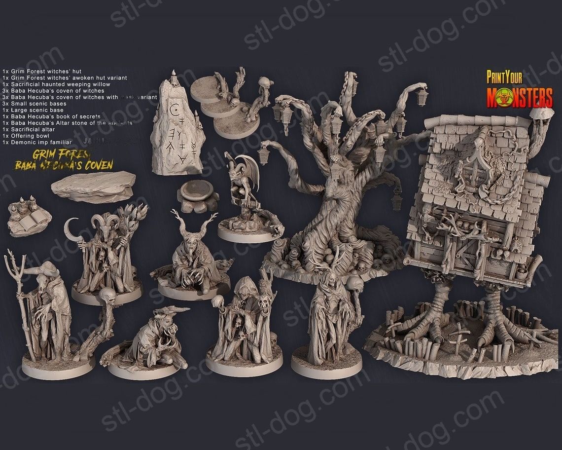 冷酷森林 巴巴·赫卡柏的女巫集会 Baba Hecuba's Coven 3D打印图纸