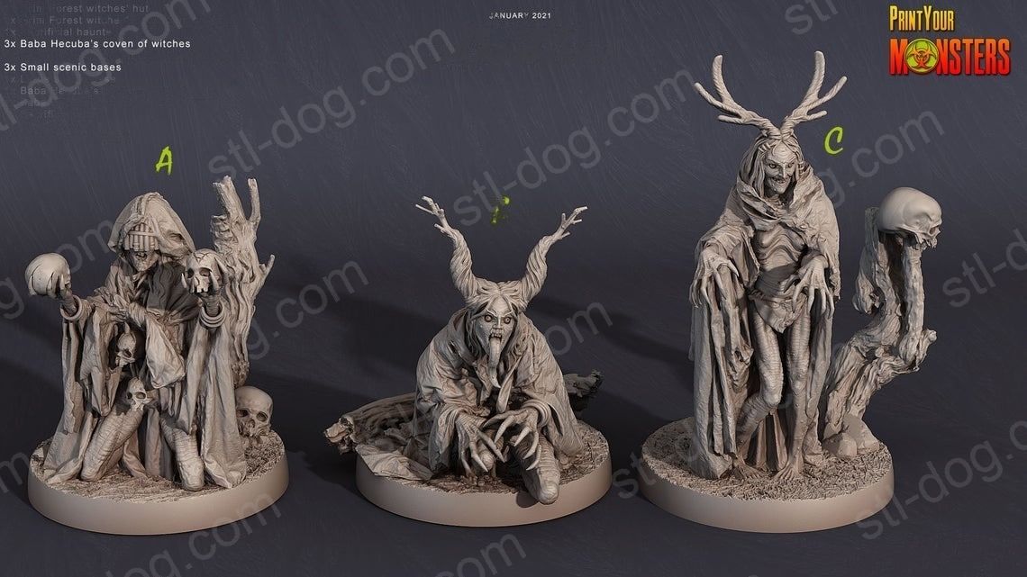 冷酷森林 巴巴·赫卡柏的女巫集会 Baba Hecuba's Coven 3D打印图纸