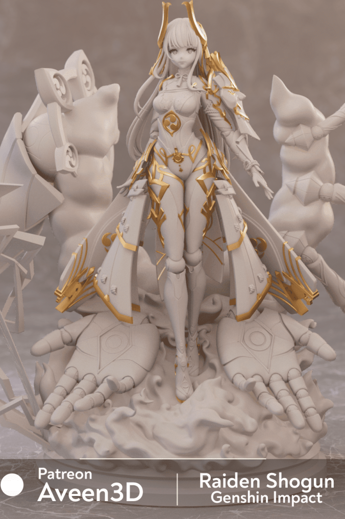 原神 雷电将军Raiden Shogun 3D打印模型