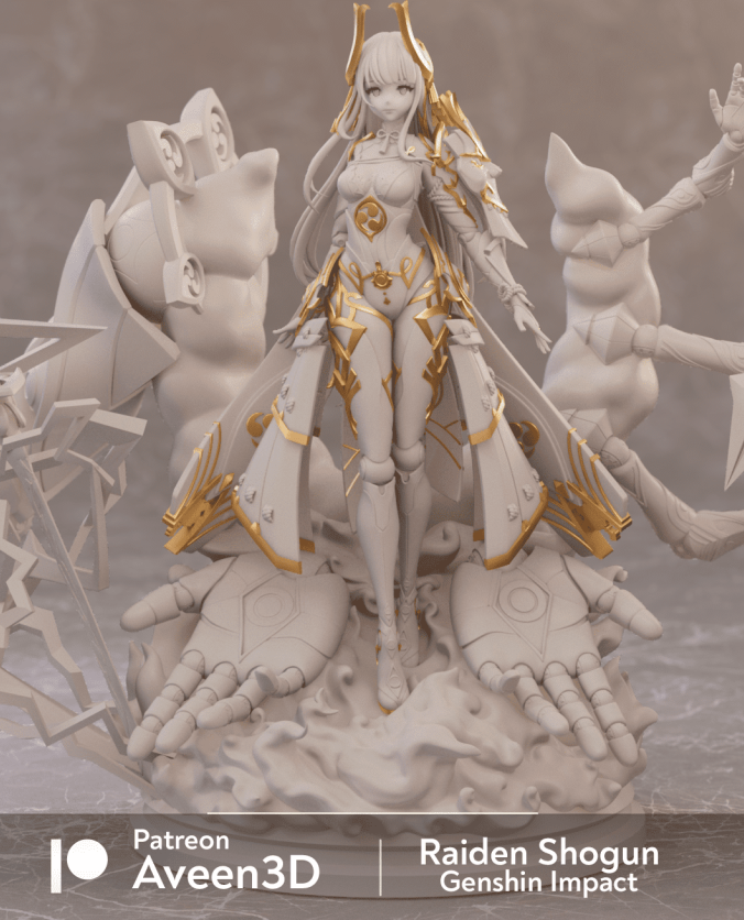 原神 雷电将军Raiden Shogun 3D打印模型